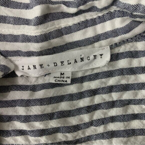 Jane Delancey Medium Striped Button Down Long Sleeve Lightweight Casual Shirt - Picture 4 of 5
